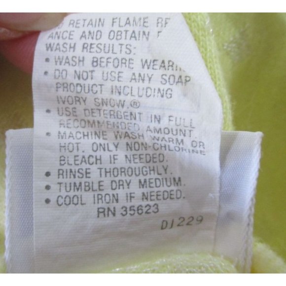 Vintage Baby Dior Layette Yellow White Drawstring Bottom Up to 13lbs USA Made - Picture 11 of 16